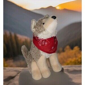 Trickster The Coyote Stuffed Plush Animal 8" Douglas Cuddle Toys Red Bandana
